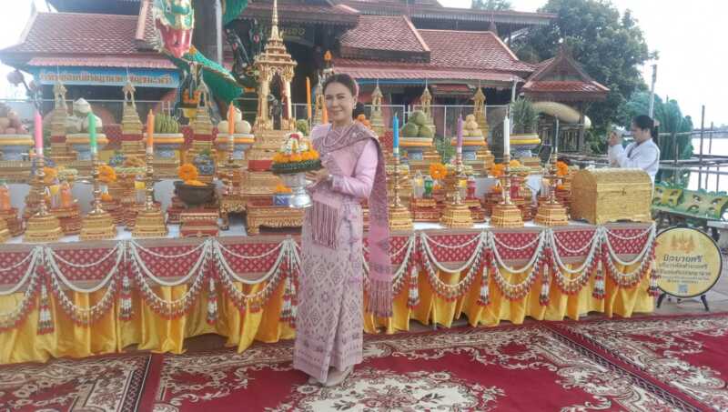 มุกดาหารมาดามน้อยจัด พิธีบวงสรวง พ่ออุัคราชอนันตนาโค เจ้าแม่นาคน้อย สะพานมิตรภาพไทยลาวแห่งที่ 2