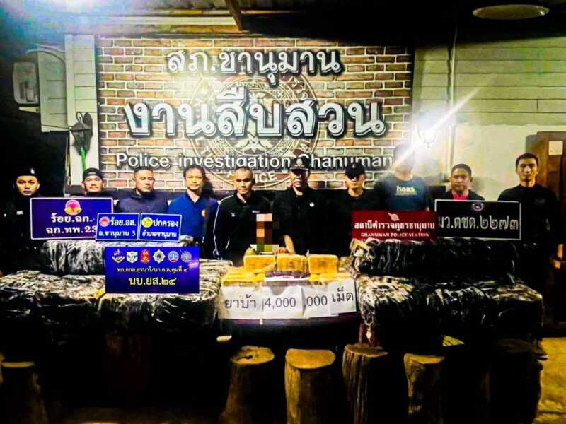 ทลายเครือข่าย ยานรก กองกำลังสุรนารี โดยร้อย.ฉก.ทพ.23. ผนึกกำลัง สภ.ชานุมาน หน่วยงานหลัก ร้อย.ฉก.ตชด.227 และฝ่ายปกครอง อำเภอชานุมานสนธิกำลัง บูรณาการร่วม รวบผู้ต้องหา พร้อมยึดยาบ้าล็อตใหญ่ 4,000,000 เม็ด