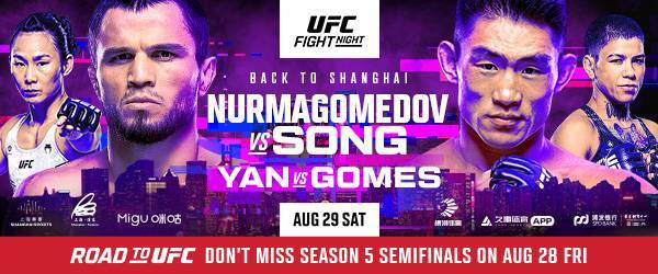 UFC เซี่ยงไฮ้ คู่เอก ซง ยา ตง ดวล อูมาร์ ระเบิดศึกเสาร์ที่ 29 ส.ค.นี้