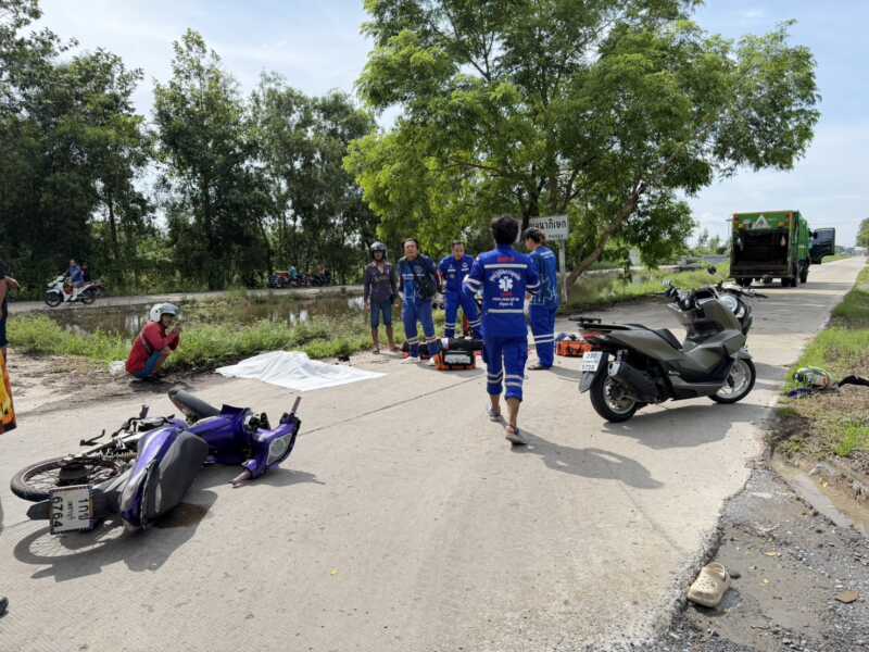 ปทุมธานี – สลดแม่ลูกขับจยย.พุ่งชนรถขยะเด็กหญิงเมียนมา 8 ขวบดับคาที่