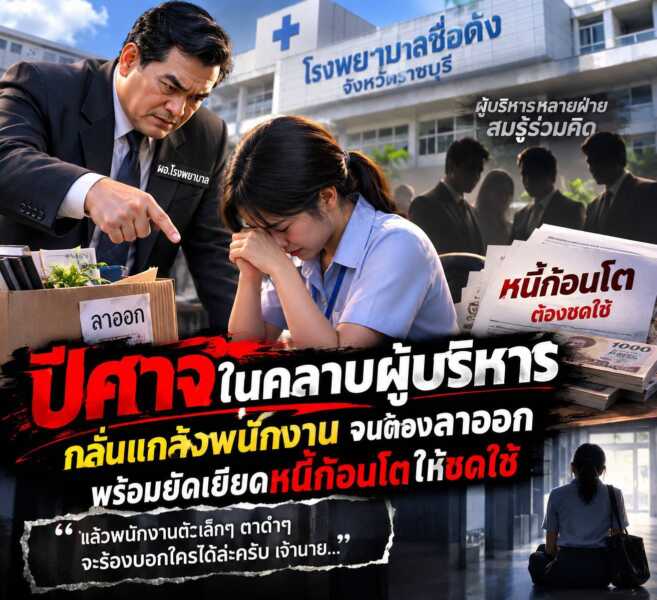 ร้องถามความเป็นธรรม! ปมร้อง ผอ.โรงพยาบาลดังในราชบุรี กลั่นแกล้งพนักงานจนต้องลาออก แถมถูกเรียกให้ชดใช้หนี้ก้อนโต ใครจะคุ้มครองคนตัวเล็ก ๆ?