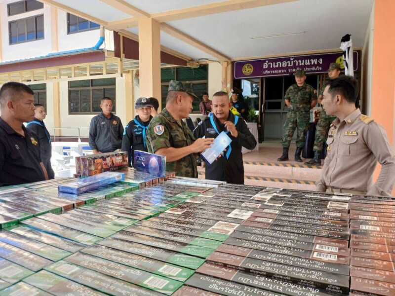 บูรณาการร่วมหน่วยงานที่เกี่ยวข้อง แถลงข่าวผลการตรวจยึดบุหรี่ต่างประเทศผิดกฎหมาย เดินหน้าสกัดกั้นสินค้าหนีภาษีตามแนวชายแดน